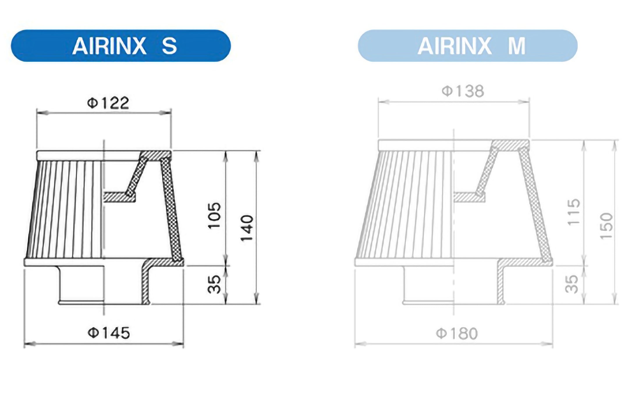 50,60MM DIA GREDDY AIRINX S UNIVERSAL - (12500601)