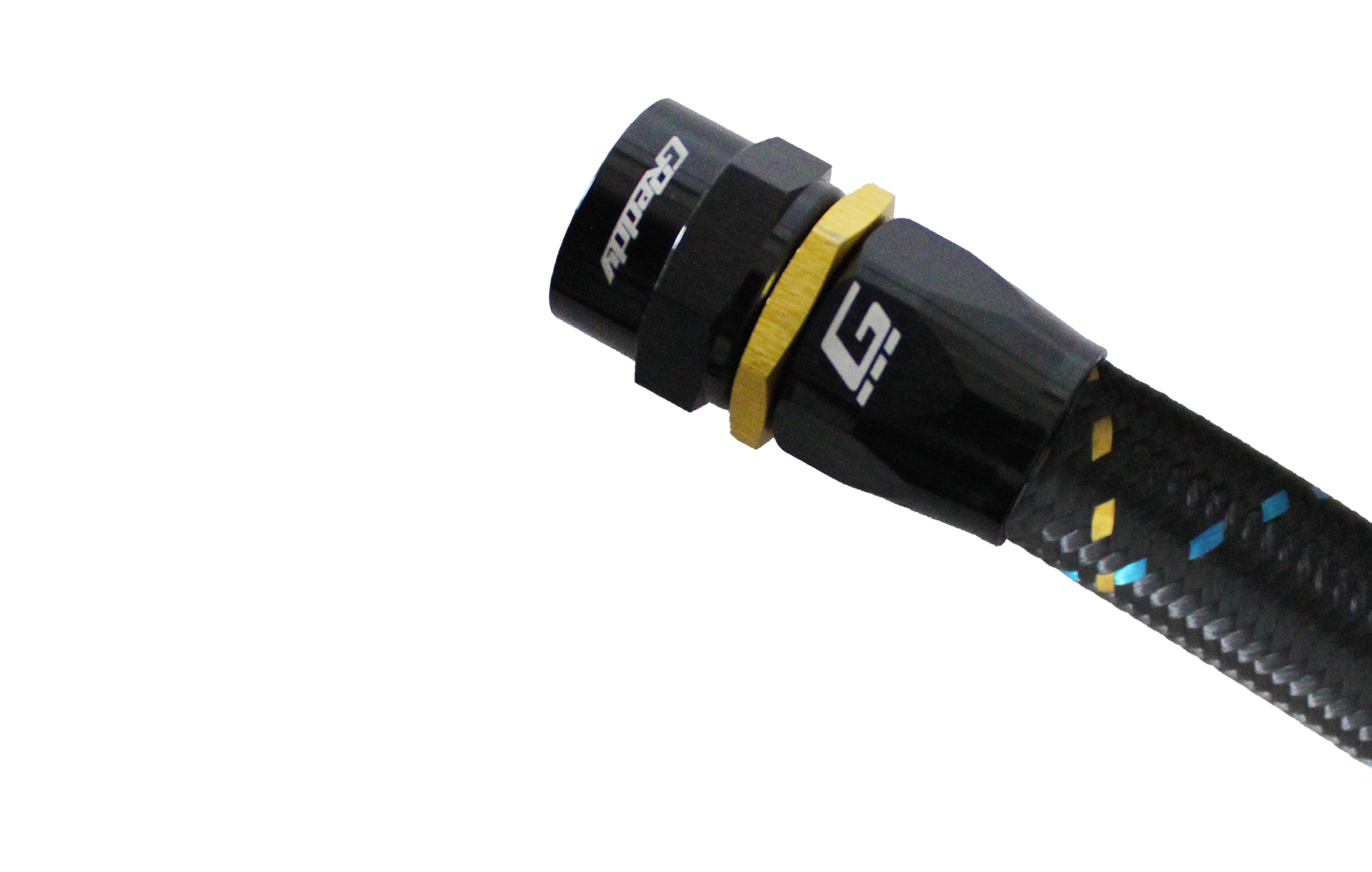 GReddy Straight AN Swivel Hose End(s) - Black / Gold anodized - (12800400 12800600 12800800 12801000 12801200 12801600)