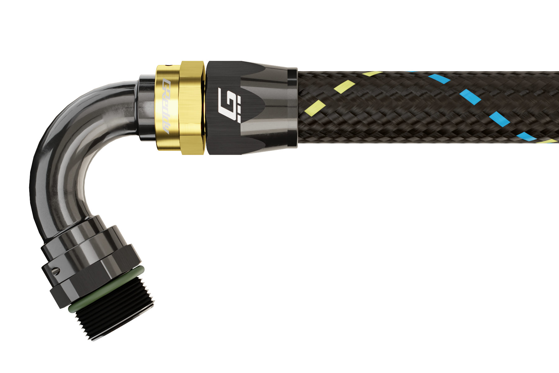 GReddy -08 ORB male Swivel Hose End(s) - Black / Gold anodized