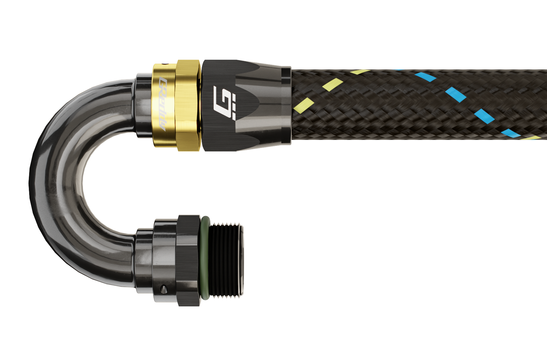 GReddy -08 ORB male Swivel Hose End(s) - Black / Gold anodized