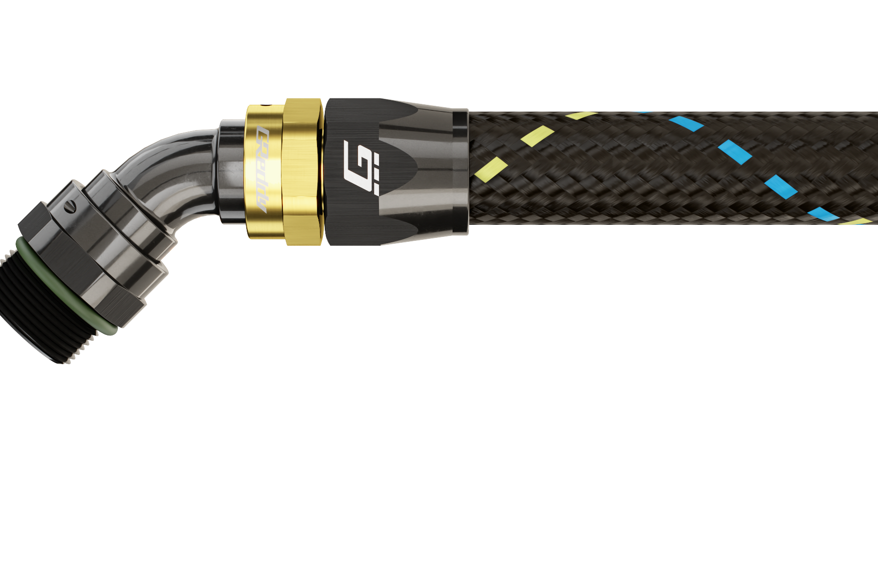 GReddy -08 ORB male Swivel Hose End(s) - Black / Gold anodized