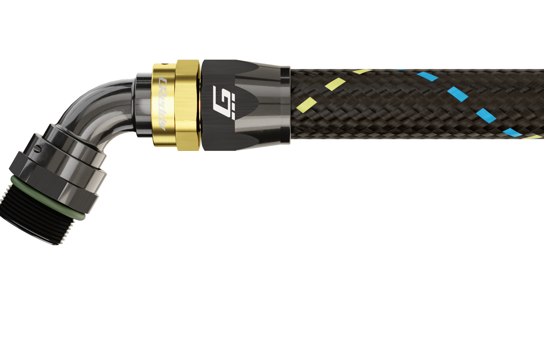 GReddy -08 ORB male Swivel Hose End(s) - Black / Gold anodized