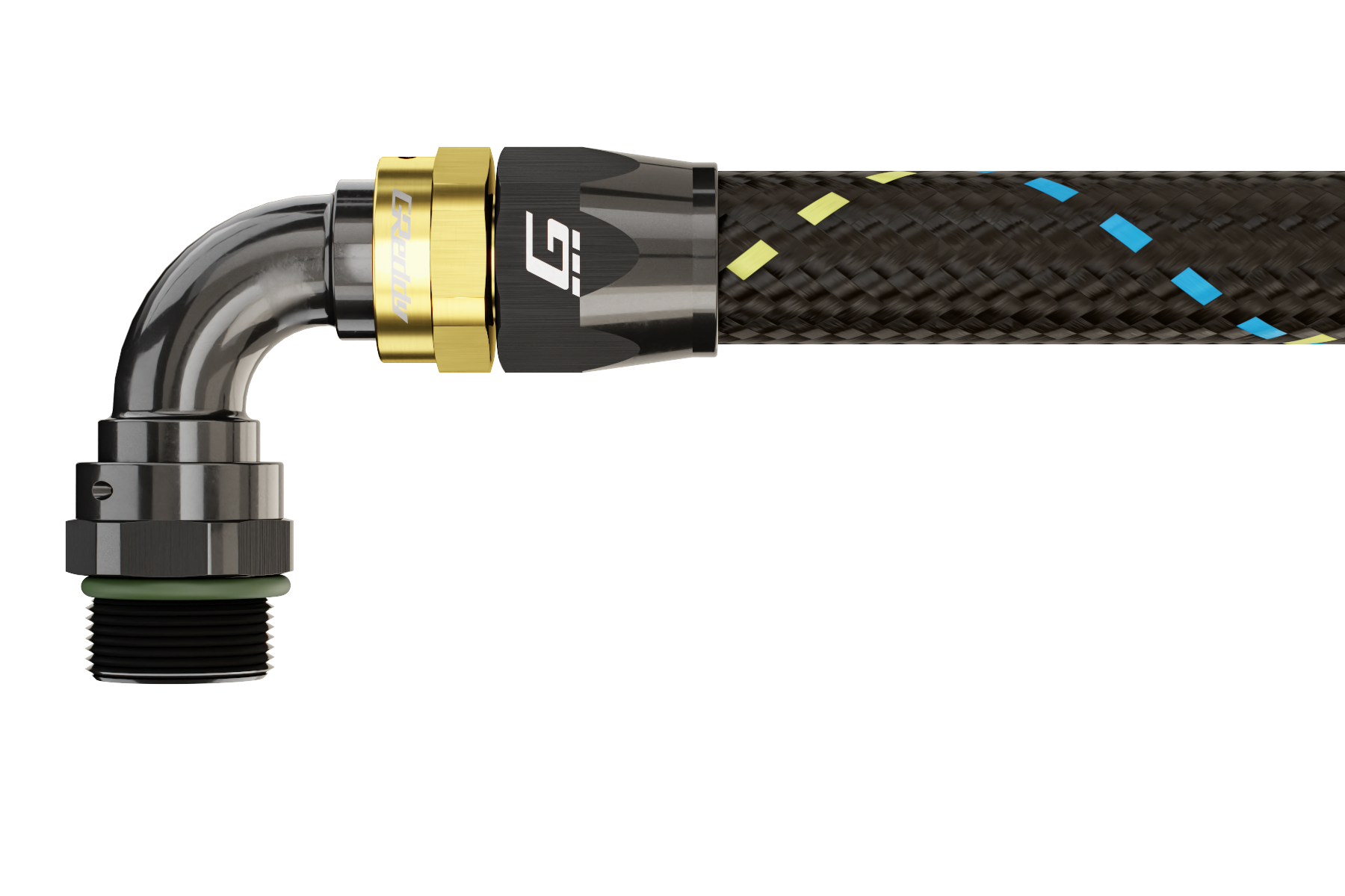 GReddy -08 ORB male Swivel Hose End(s) - Black / Gold anodized