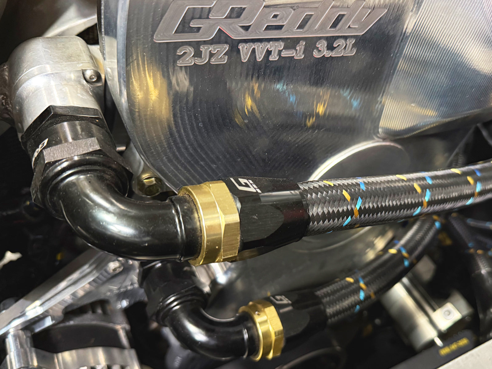 GREDDY 90 DEG. AN HOSE END(s) - BLACK/GOLD - (12800490 12800690 12800890 12801090 12801290 12801690)