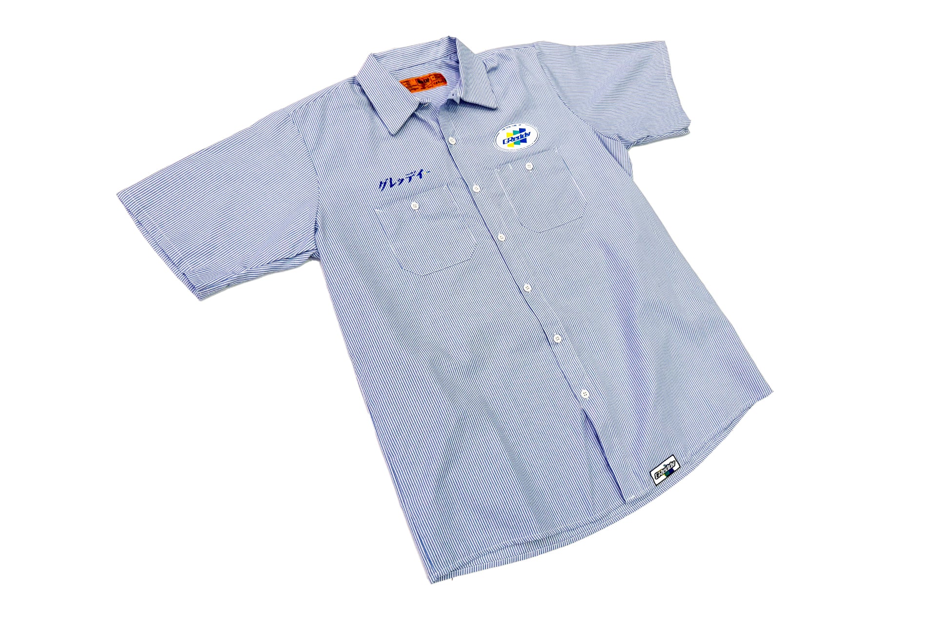 NEW! GReddy Mechanic's Button-up Work Shirt(s) V3 - Blue/White Stripe