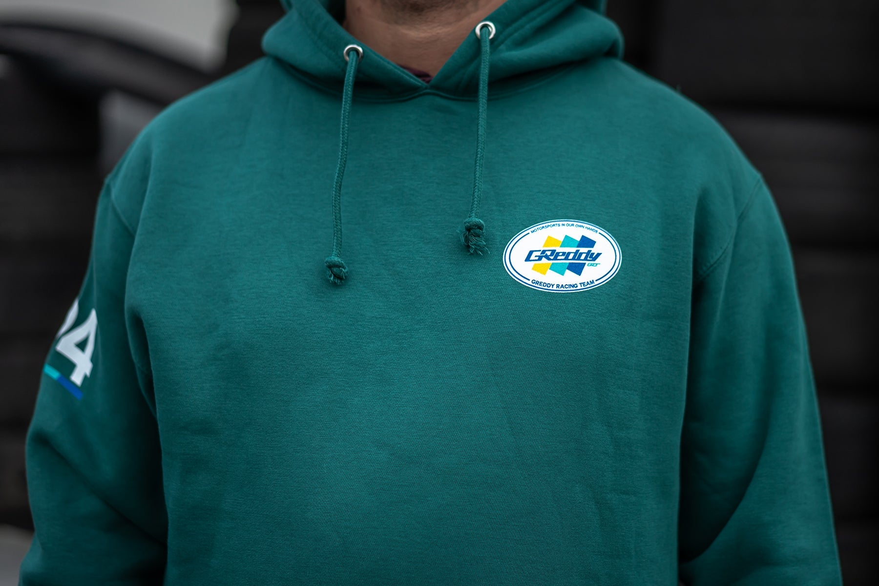 GReddy Racing Team Oval Logo Pullover Hood - Teal Green