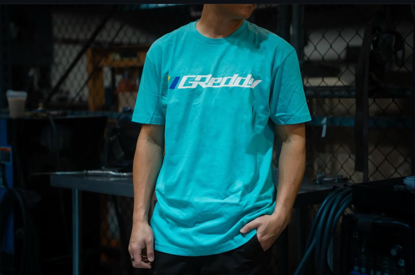 GReddy OG Logo Tee (with 3 stripes) - Tahiti Blue
