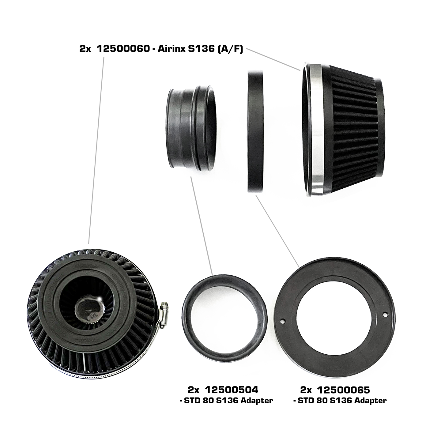 ShopGreddy Spl.: GReddy A/F-Type Airinx S Air Filter, Baseplate & Adapters (requires 136 base plate and adapter - each sold separately)