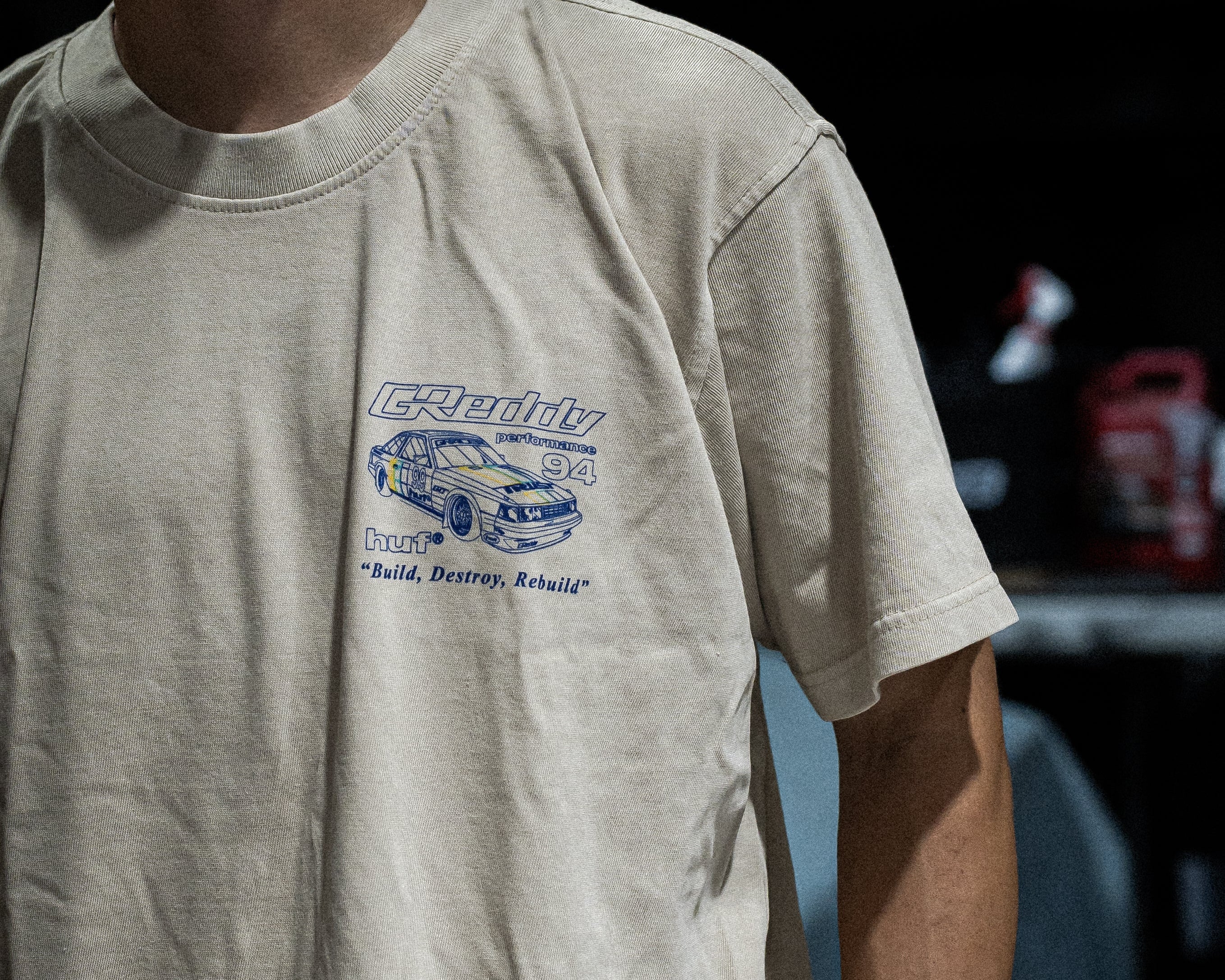 GReddy x HUF Retro Mod Boxy Tee - Pigment French Oak