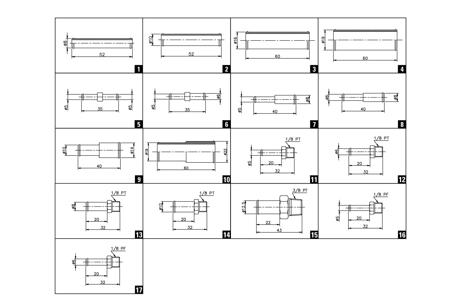 HOSE UNION NO.8 6MM-8MM VACUUM TUBE - (11900649)