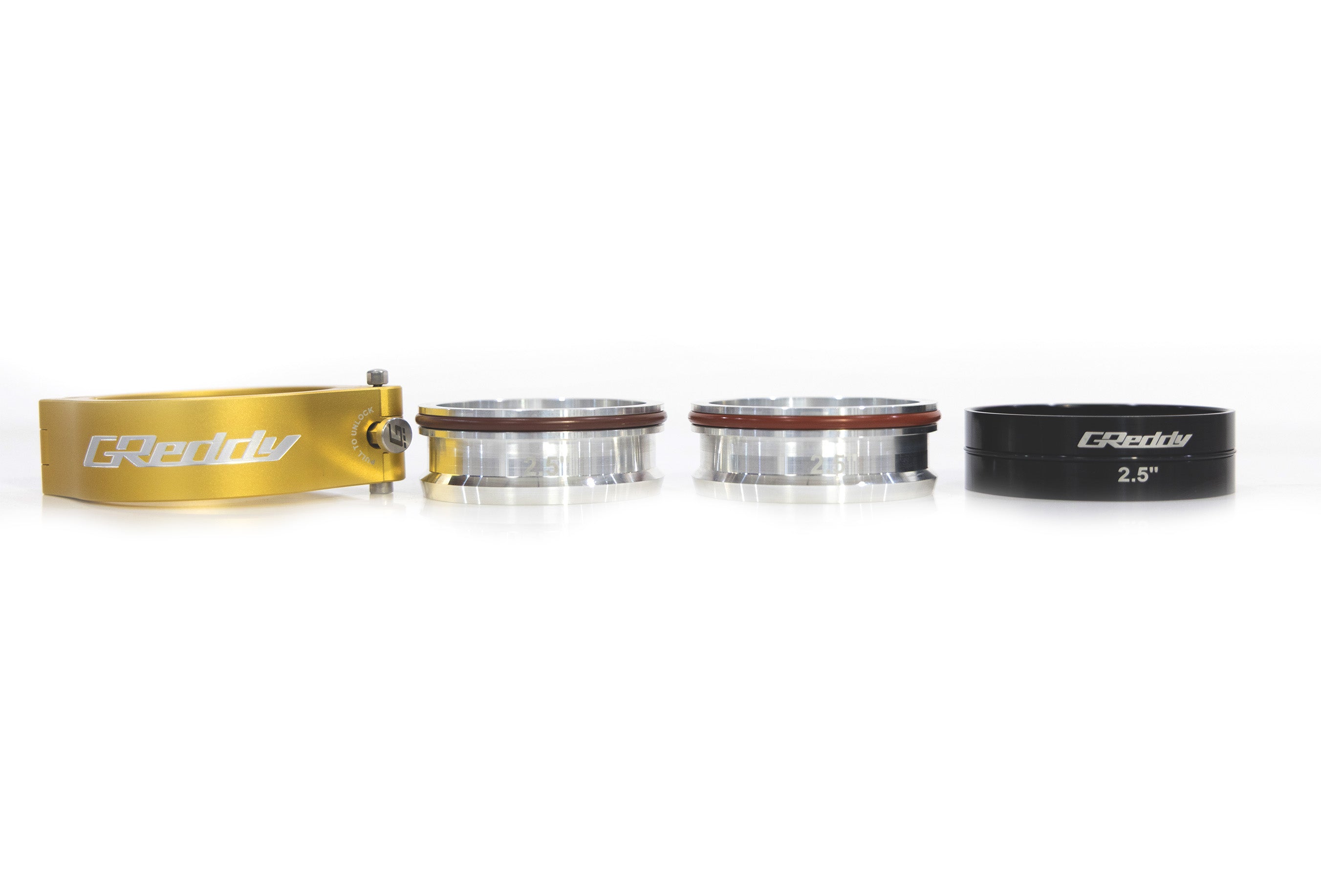 GREDDY 2.5" BOOST TUBE CLAMP WITH WELD-ON RINGS (GOLD) - (22420250)