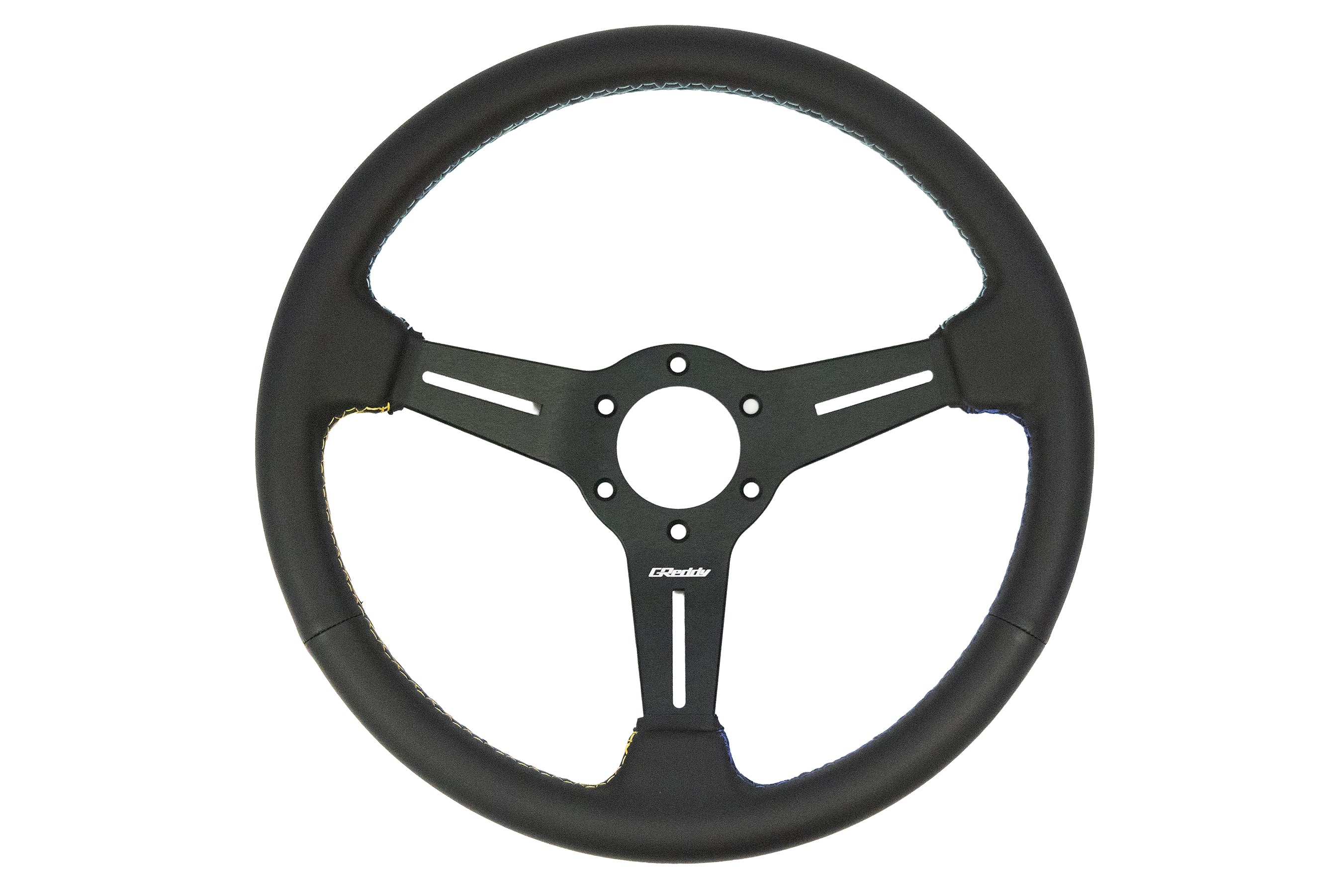 GReddy 3 Color Stitch Steering Wheel - Leather