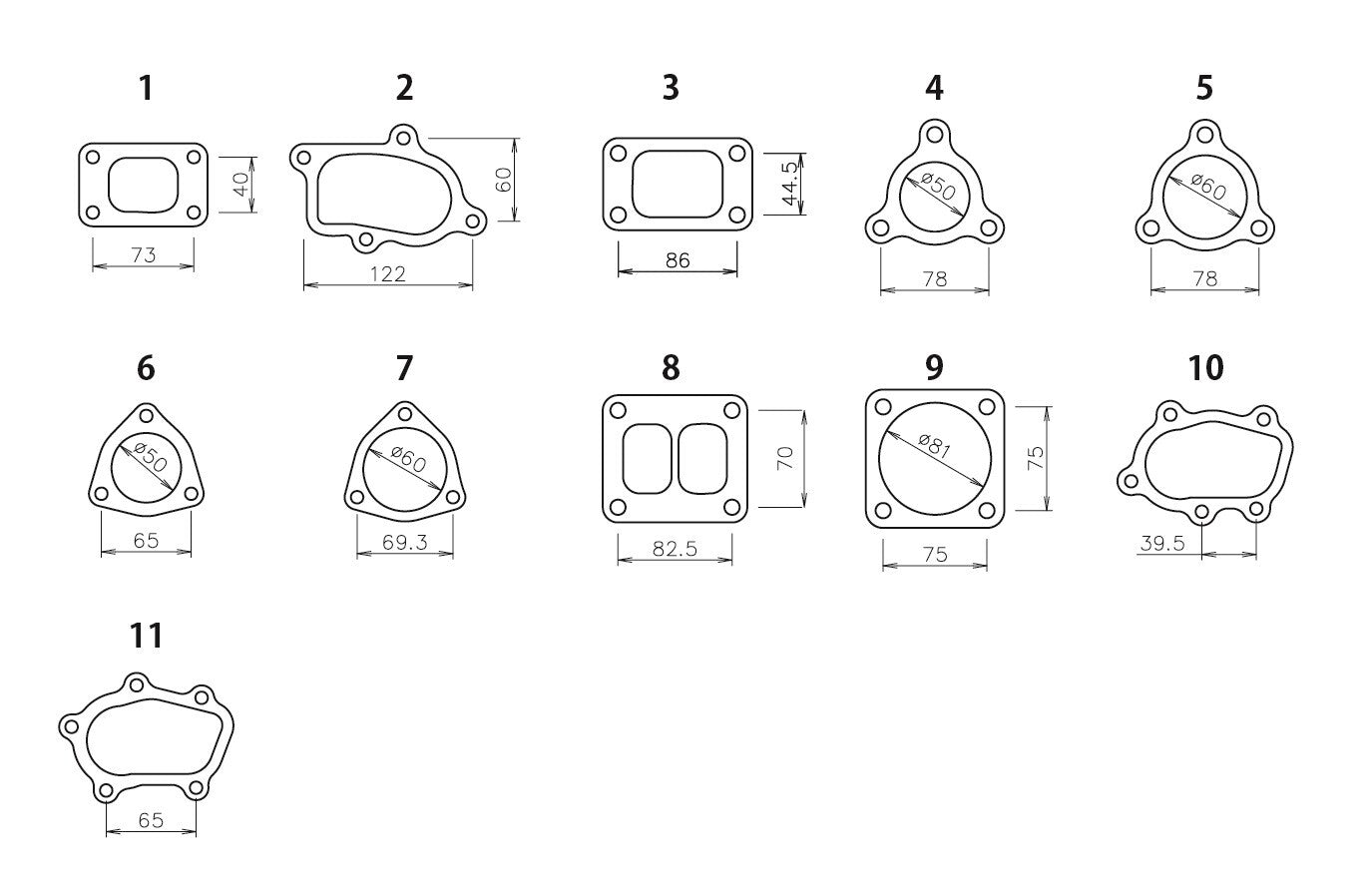 TD05/TD06 TURBINE INLET FLANGE (ACT/EXT) - (11900030 11900034)