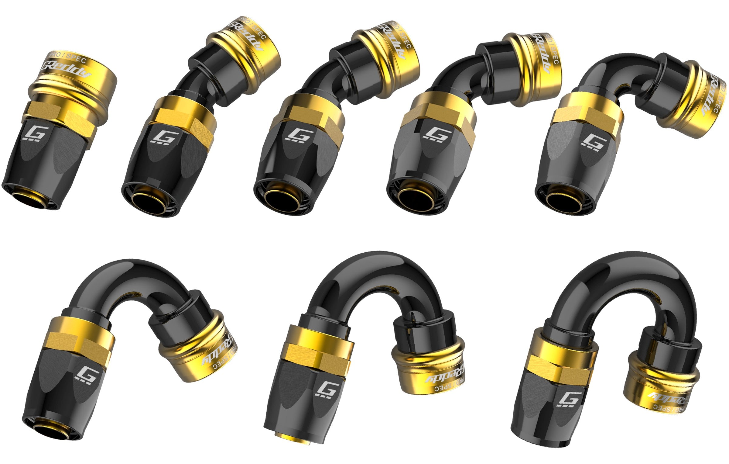 GReddy PRO/SPEC -12 Quick-Release Swivel Hose End(s) - Black / Gold anodized