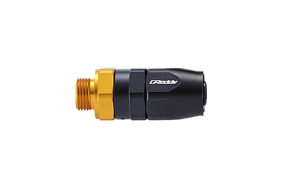 GReddy proprietary M18 x P1.5 O-ring direct -10 male Swivel Hose End(s) - Black / Gold anodized