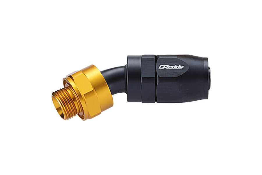 GReddy proprietary M18 x P1.5 O-ring direct -10 male Swivel Hose End(s) - Black / Gold anodized