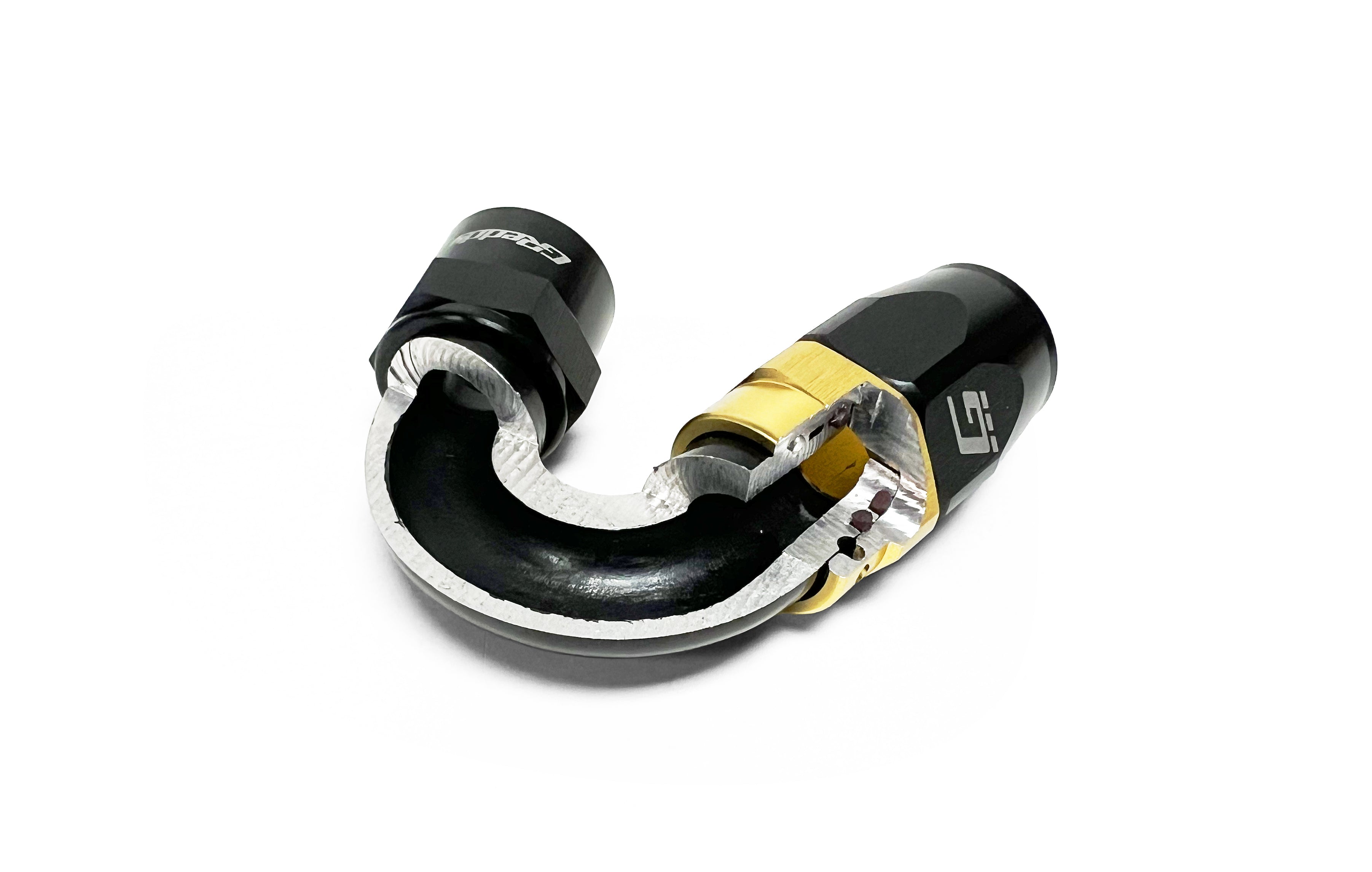 GREDDY 120 DEG. AN HOSE END(s) - BLACK/GOLD - (12800412 12800612 12800812 12801012 12801212 12801612 )