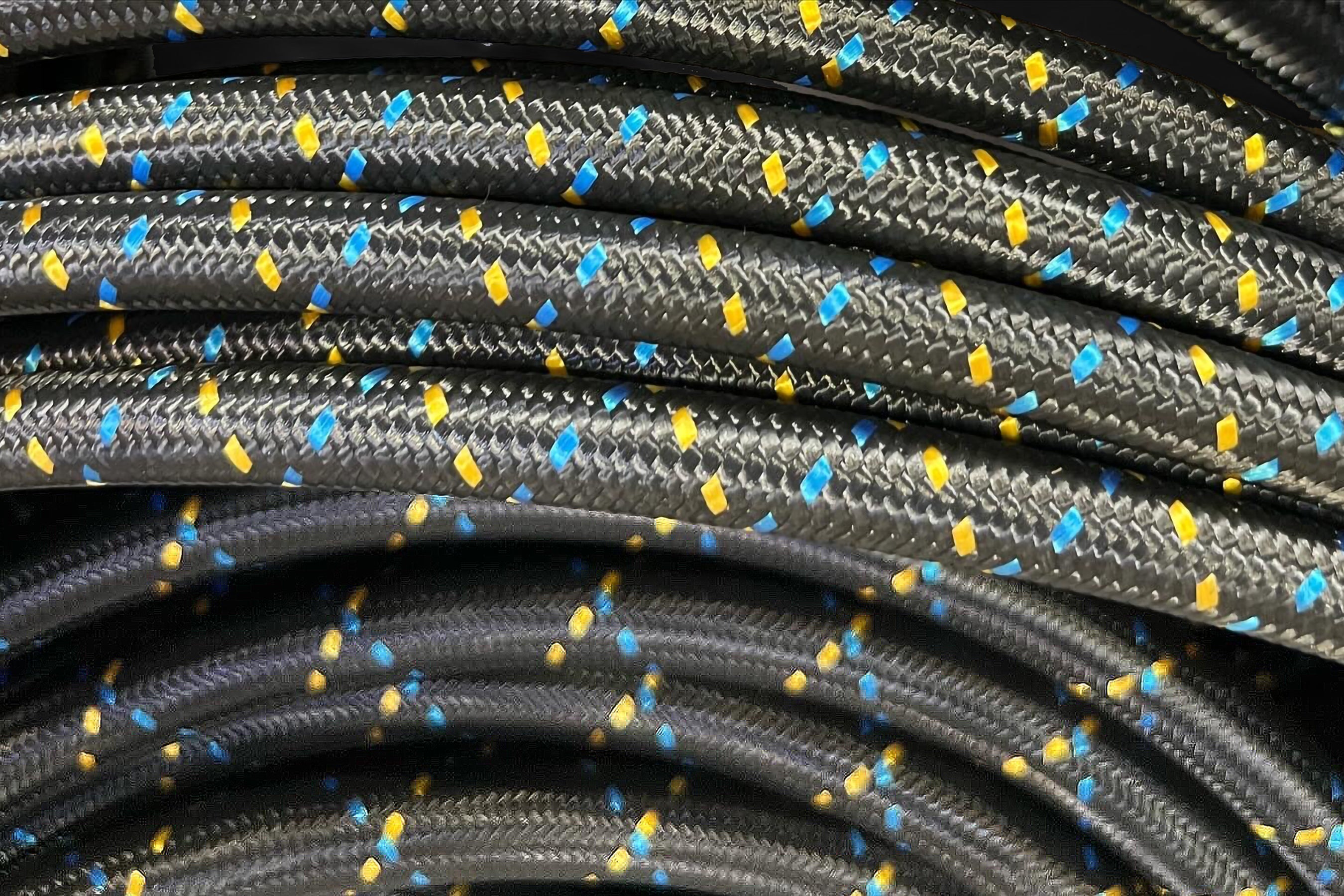 GReddy -16 Nylon Braided Hose(s) - Black / Gold / Blue