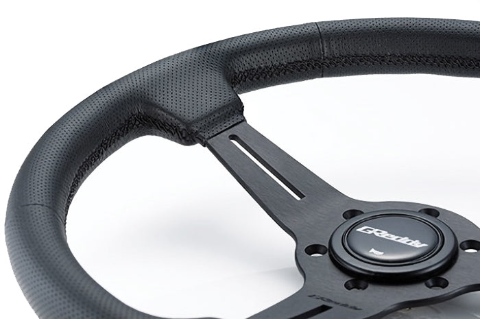 GREDDY SPORT STEERING WHEEL - BLACK EDITION MED DISH - (16600003)