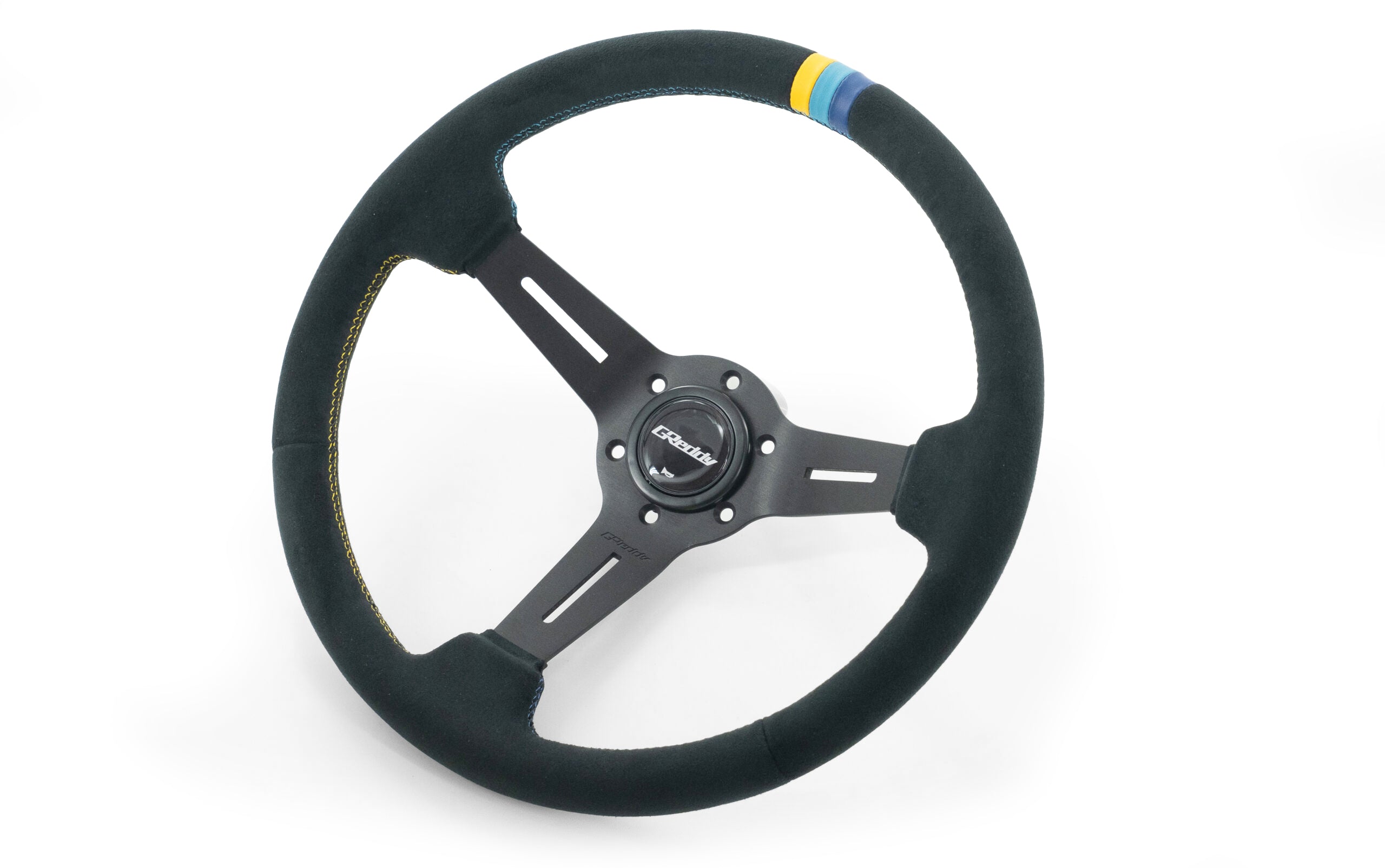 GREDDY SPORT STEERING WHEEL - SUEDE 3 STRIPE DEEP DISH - (16600014)