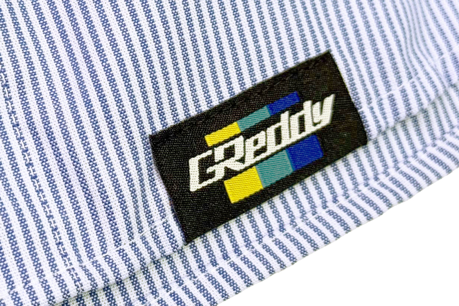 NEW!  GReddy Mechanic's Button-up Work Shirt(s) V3 - Blue/White Stripe