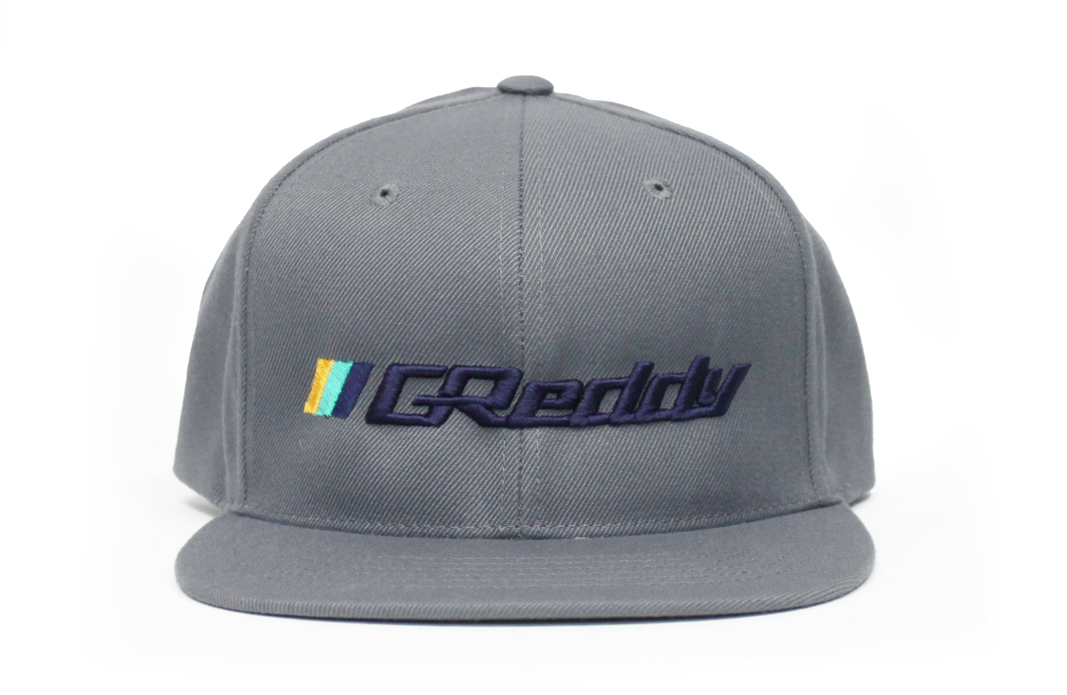 Forward Stripe GReddy Logo Snap-Back Cap - Grey