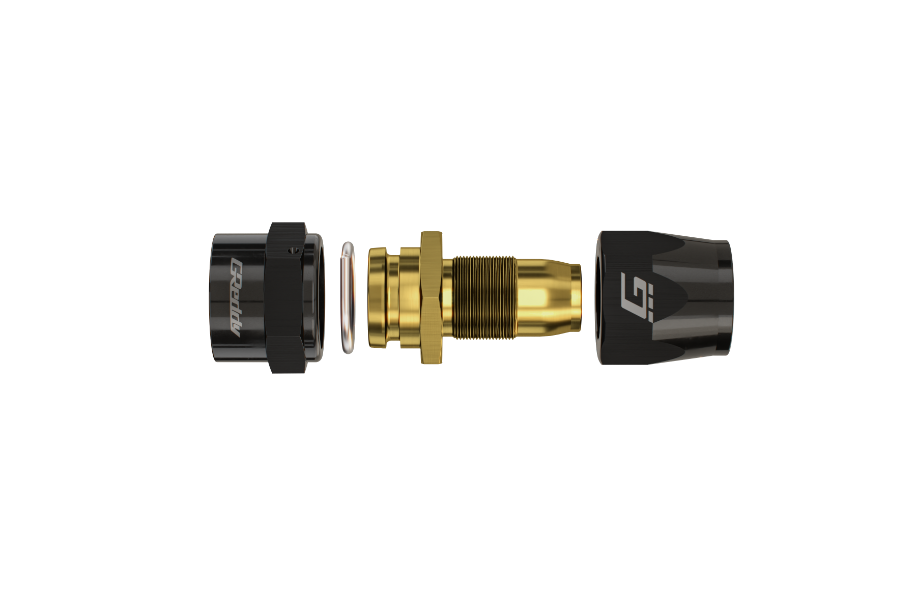 GReddy Straight AN Swivel Hose End(s) - Black / Gold anodized - (12800400 12800600 12800800 12801000 12801200 12801600)