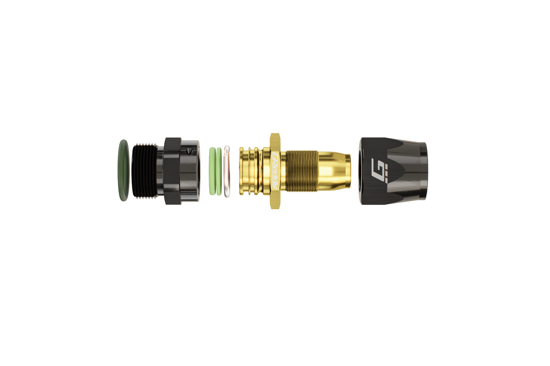 GReddy ORB male Straight Hose End(s) - Black / Gold anodized - (1210600 12810800 12811000 12811200)