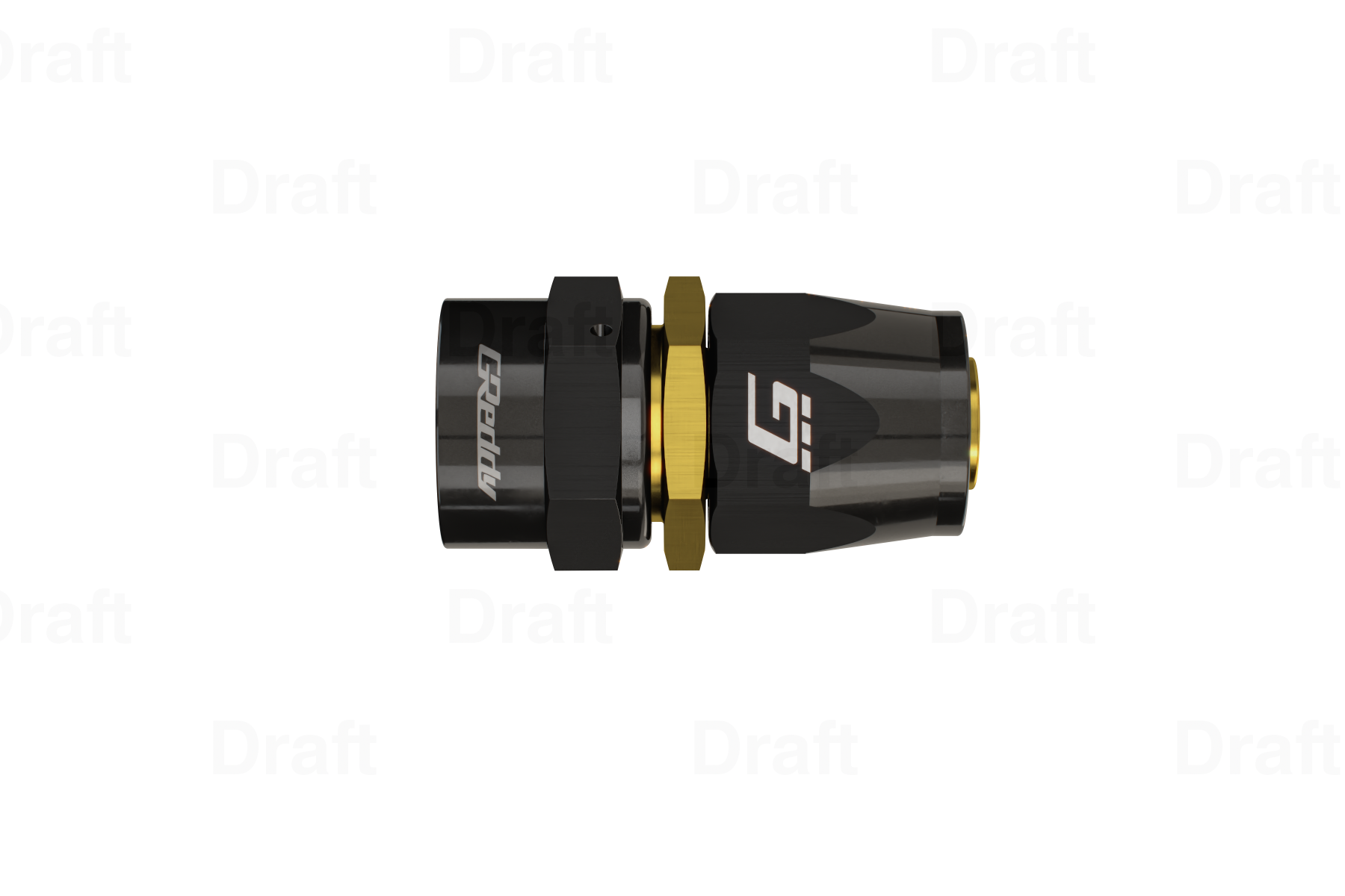 GReddy Straight AN Swivel Hose End(s) - Black / Gold anodized - (12800400 12800600 12800800 12801000 12801200 12801600)