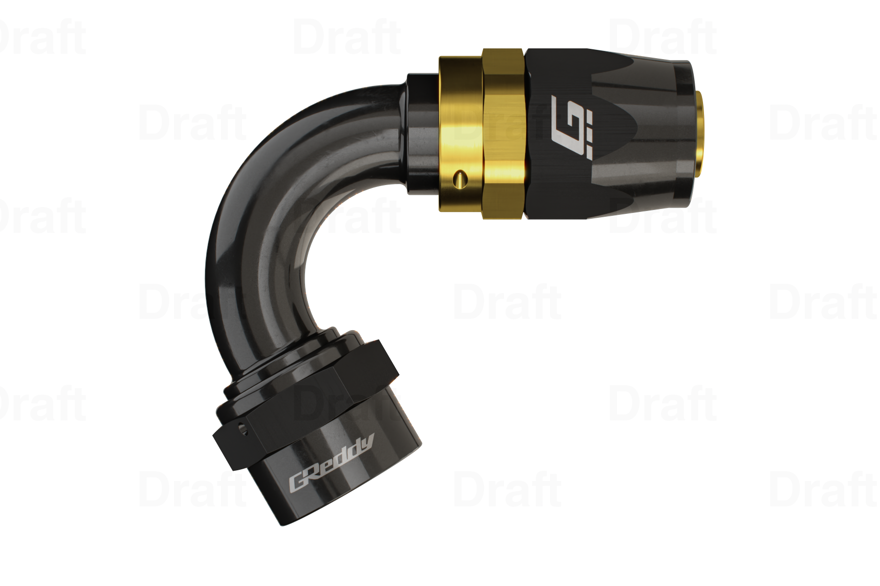 GReddy 120 DEG AN Swivel Hose End(s) - Black / Gold anodized - (12800412 12800612 12800812 12801012 12801212 12801612 )