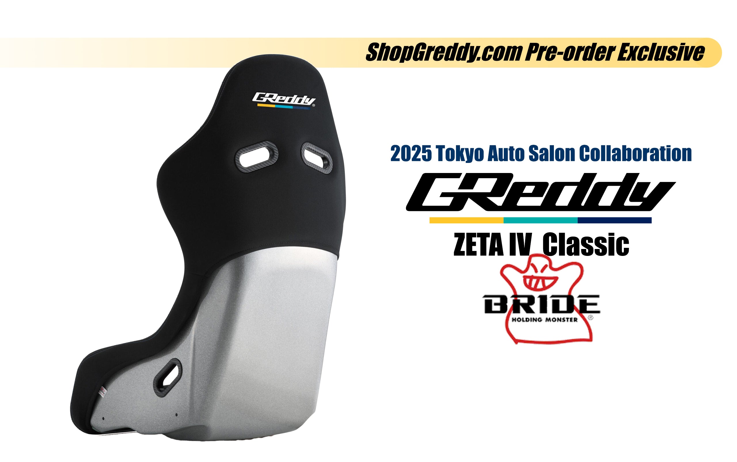 2025 TAS Fixed Bucket GReddy X BRIDE Zeta IV Classic Seat (Pre-order)